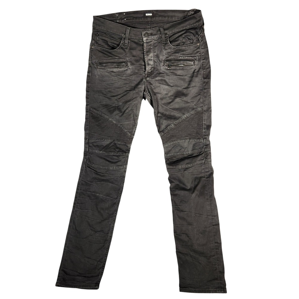 Hudson The Blinder Biker Jeans Men's 36X35 Black Excellent Moto Slim Fit M406DBO